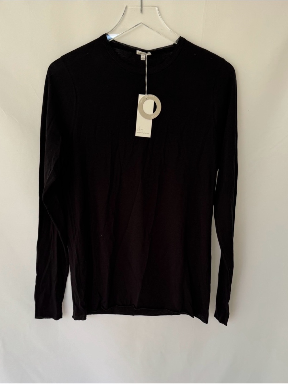 Skin - Black Long-Sleeve Crewneck Tee